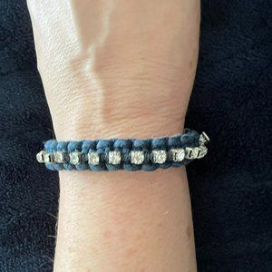 LOFT Blue Fabric Bracelet with Rhinestones